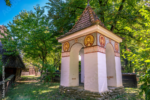 BUCHAREST, ROMANIA September 14 2022: Small Shrine in Dimitrie Gusti National Village Museum , Bucharest