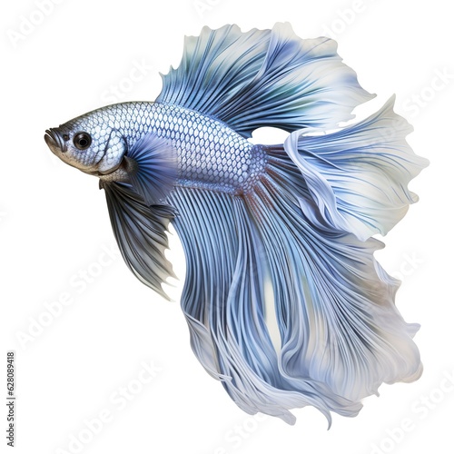 beautiful silver betta fish isolated on white background © id512