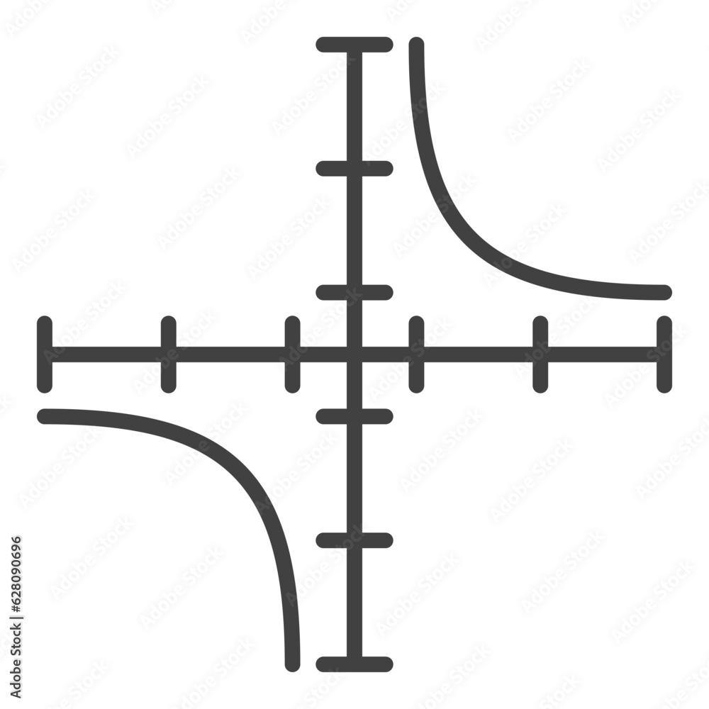 Math Graph vector concept minimal outline icon or sign Math Graph vector concept minimal outline icon or sign