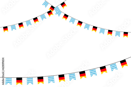 party flags flyer of Oktoberfest festival for template decoration and invitation covering on the white background.