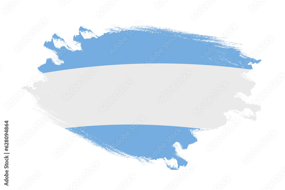 Obraz premium Abstract stroke brush textured national flag of Argentina on isolated white background