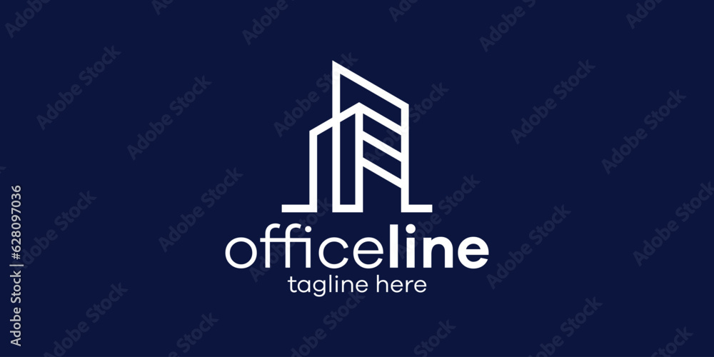 logo design office building minimalist icon vector inspiration