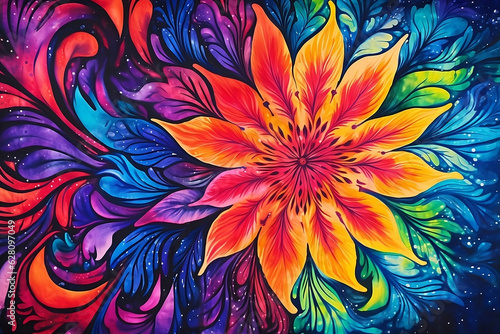 Stunning Tie Dye Tapestry with Vibrant Patterns, abstract colorful background