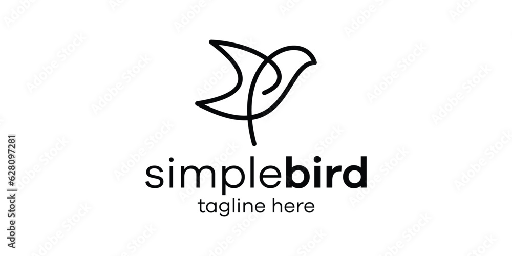 Fototapeta premium logo design minimalist hummingbird icon vector inspiration