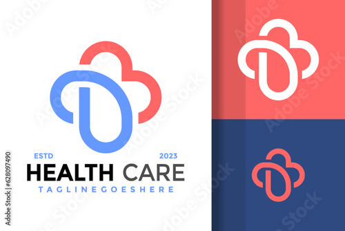 Letter B health care logo design vector symbol icon illustration