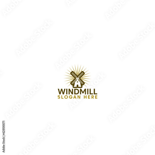 Windmill Logo Template Isolated on white background