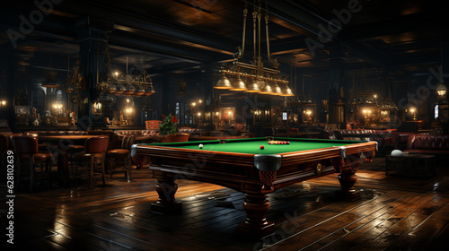 Billiards table. Generative Ai