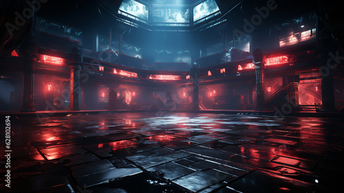 MMA fighting ring. Generative Ai