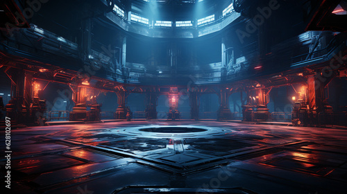 MMA fighting ring. Generative Ai