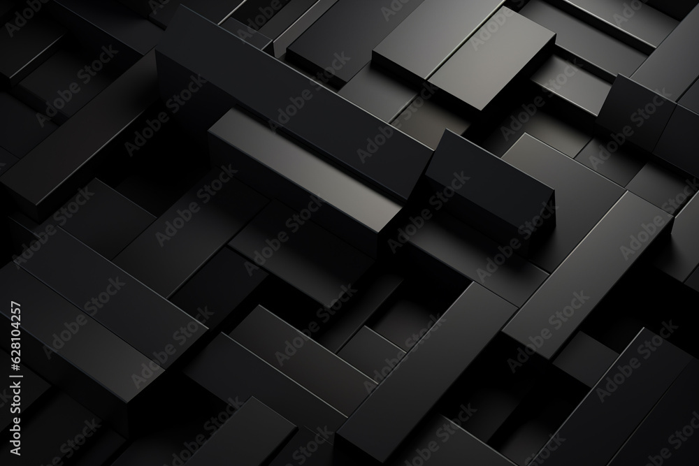 Black sleek 3d geometric abstract background Black sleek 3d geometric abstract background