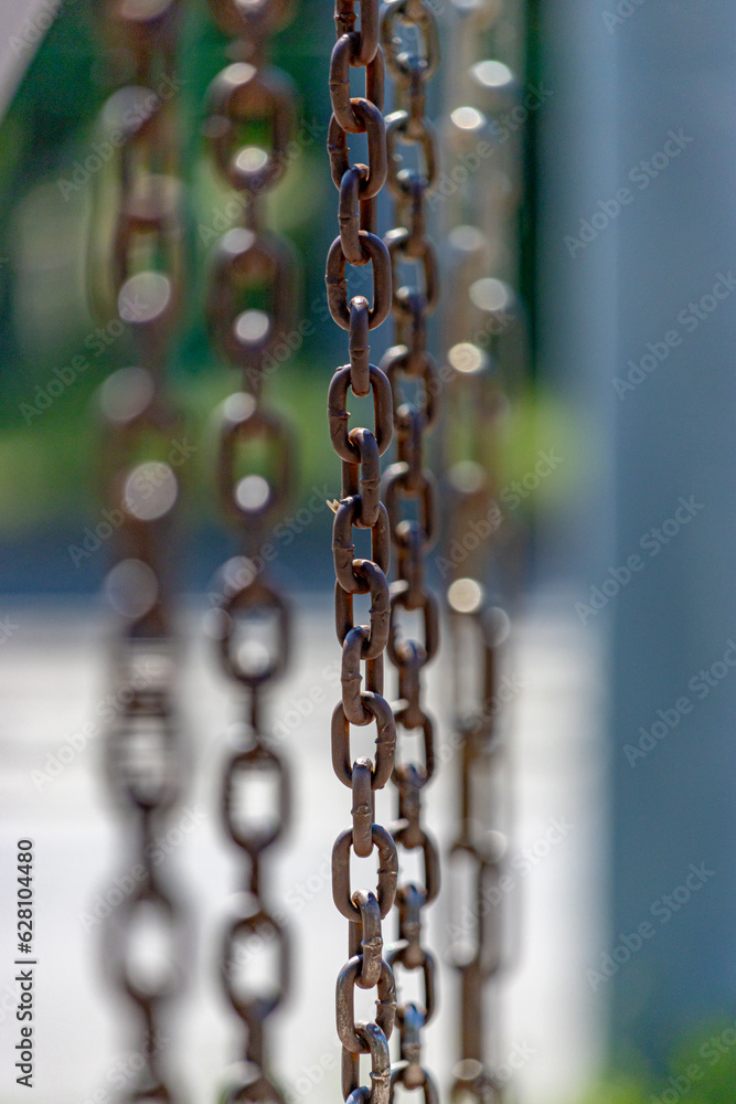 Metal chains close-up. Soft focus Metal chains close-up. Soft focus