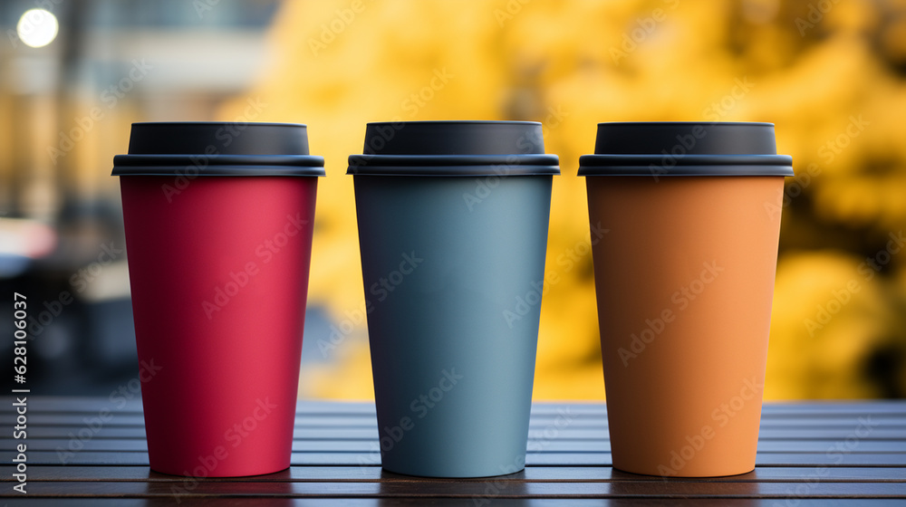 Paper coffee cups. Generative Ai Paper coffee cups. Generative Ai