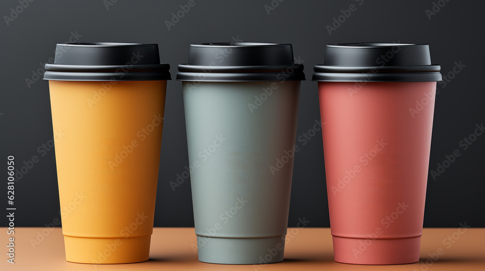 Paper coffee cups. Generative Ai Paper coffee cups. Generative Ai
