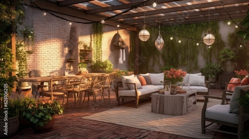 A outdoor patio or deck for enjoying the outdoors. AI generated