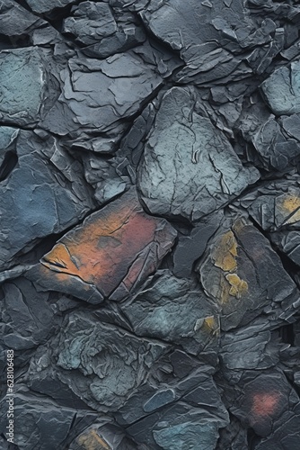 Fototapeta Charcoal Grey Stones Closeup - AI Generated