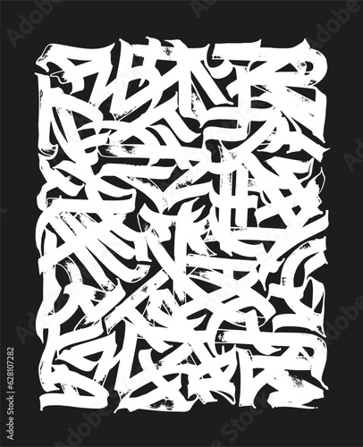 Pattern, ornament abstract style. Calligraphy and lettering. Medieval Latin letters. photo