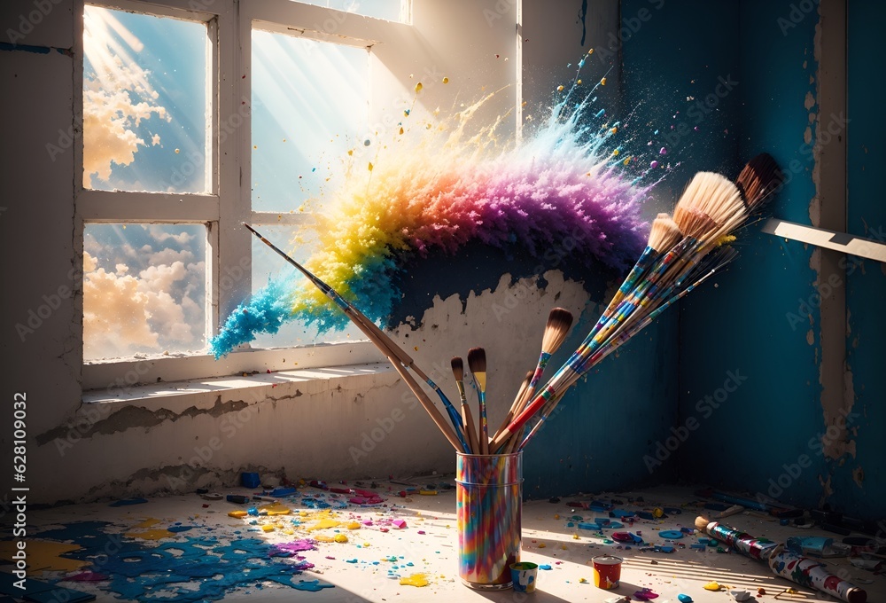 brush and paint, Generative Ai