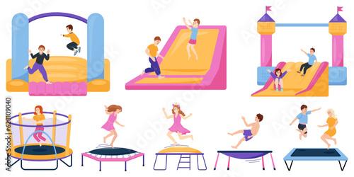 Jumping On Trampoline Set