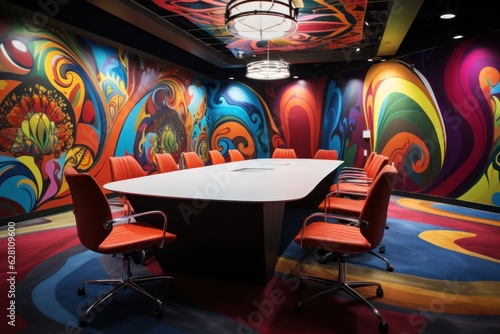 Step into a elegant meeting room, where ideas take flight. With its modern design and state-of-the-art amenities, it's the perfect space to inspire innovation and make impactful decisions. photo
