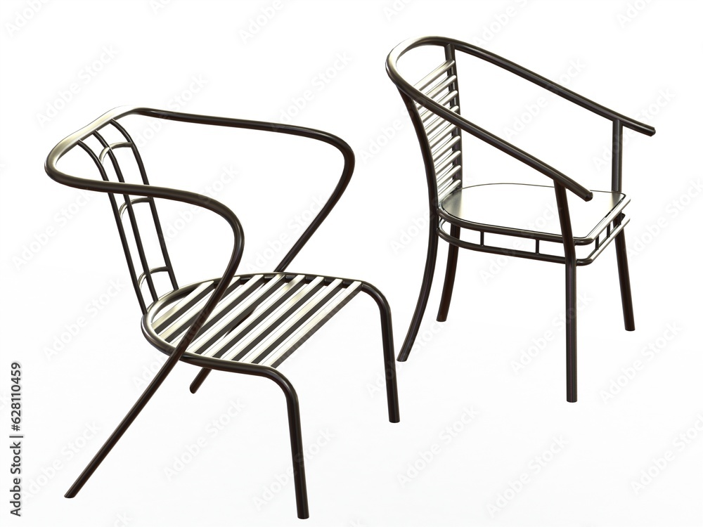 Fototapeta premium Exterior Metal Chair 3D model