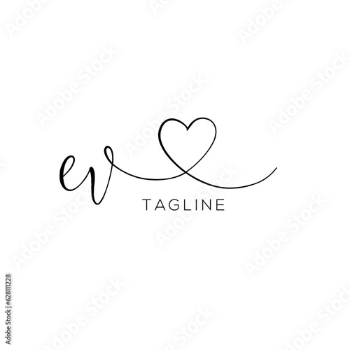 A hand-drawn signature logo design template