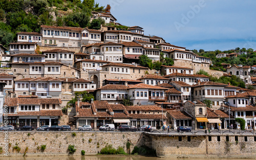 traditional balkan houses in historic old town of berat albania photo