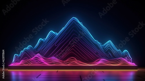 Aesthetic background with abstract neon led light effect generate ai photo