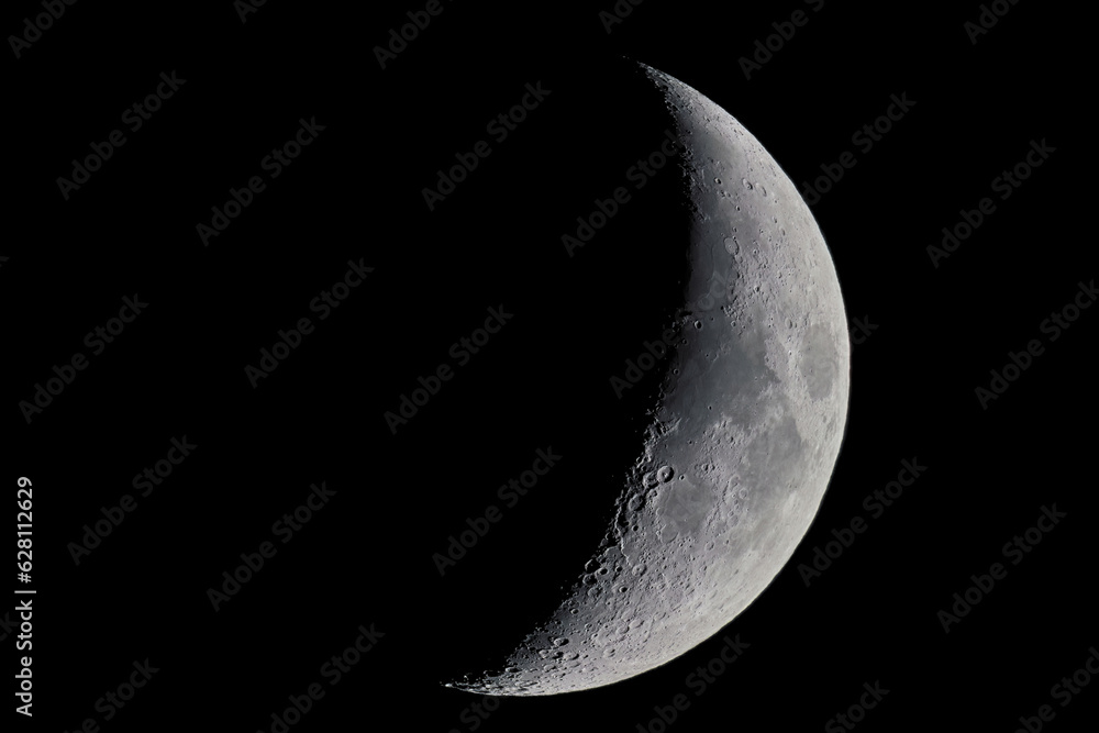 Waning crescent moon phase - sharp details Waning crescent moon phase - sharp details
