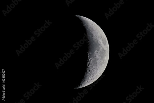 Waning crescent moon phase -   sharp details