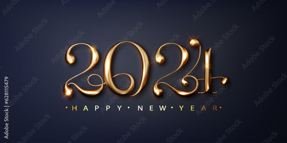 2024 Happy new year banner. Golden luxury Festive Numbers design, greeting card, banner, poster. Vector Illustration