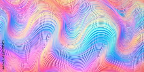 Colorful wavy liquid color drawing. Pastel computer texture. Paint cover with smudges. Unicorn candy mesh color. Created with AI.