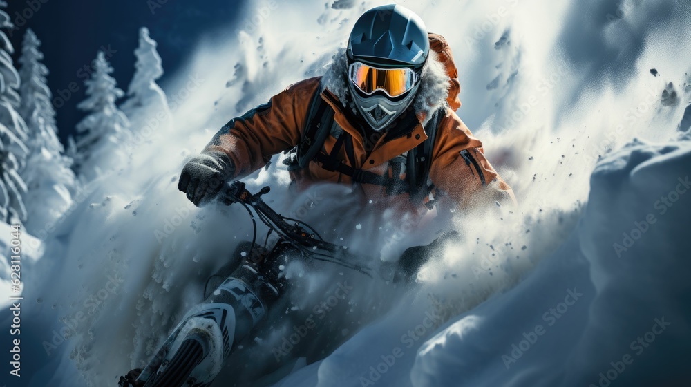 motocross rider extreme , winter season