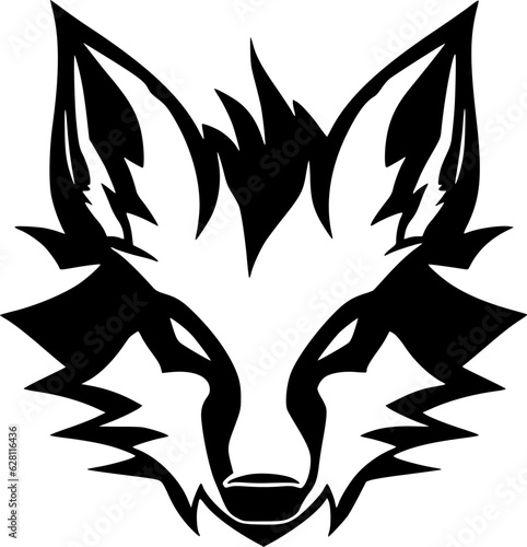 Fox - Black and White Isolated Icon - Vector illustration