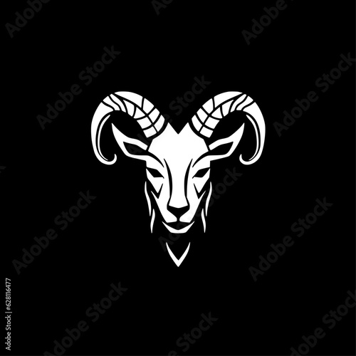 Goat | Black and White Vector illustration