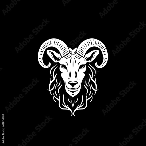 Goat | Black and White Vector illustration