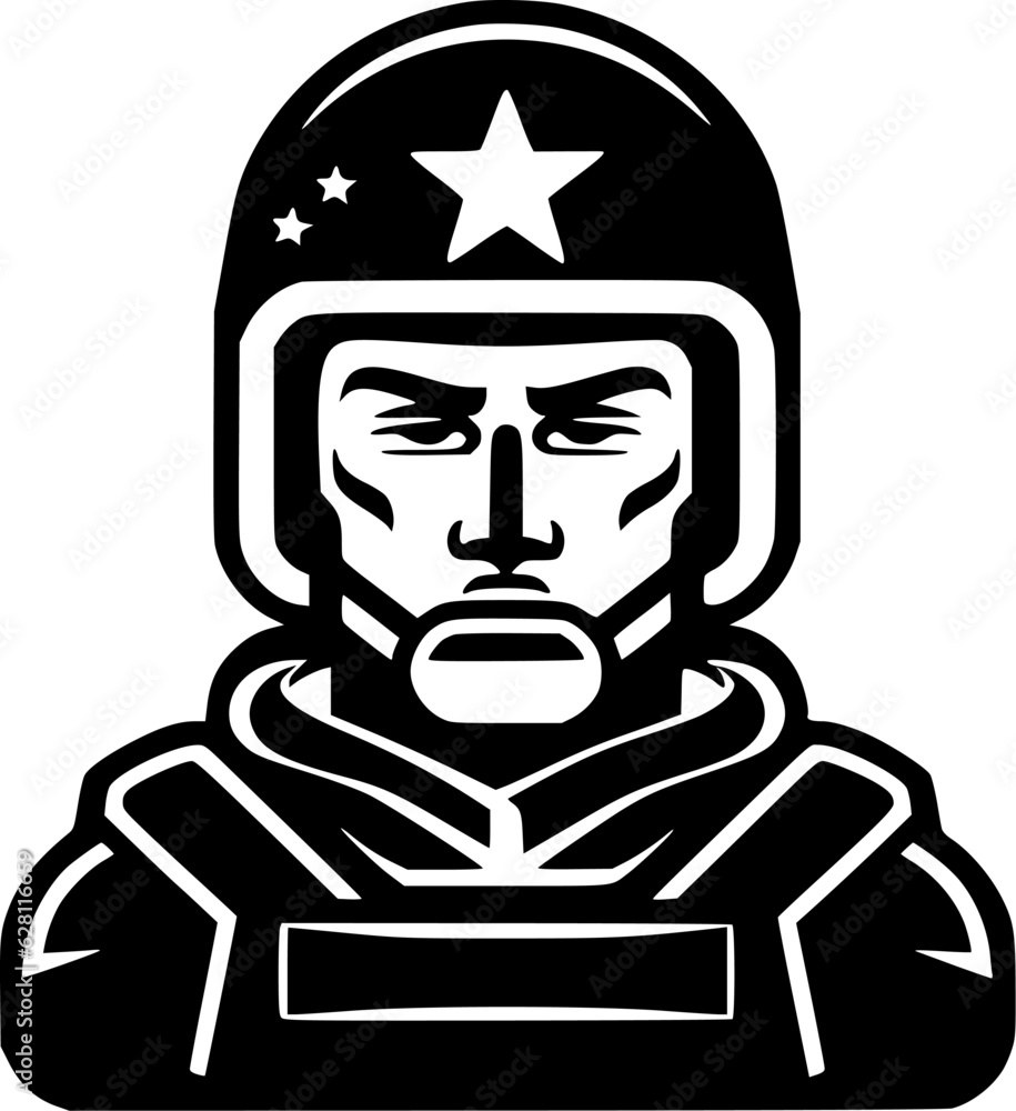 Army | Black and White Vector illustration