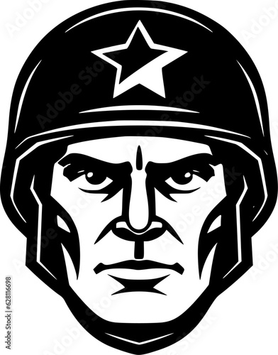 Army - Black and White Isolated Icon - Vector illustration
