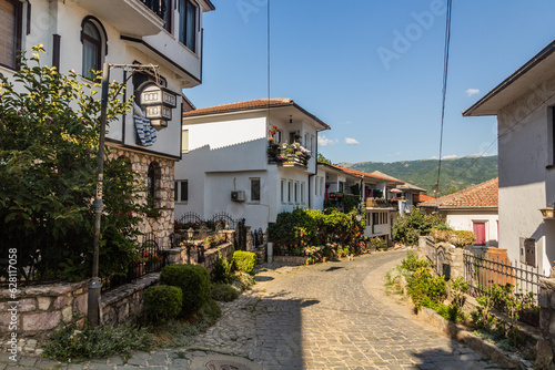 View of a street in Ohrid town, North Macedonia photo