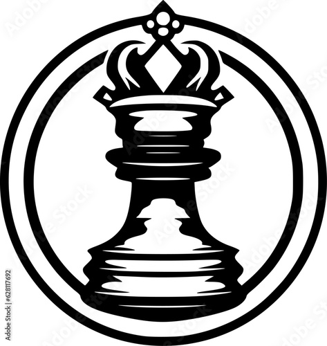 Chess - Black and White Isolated Icon - Vector illustration