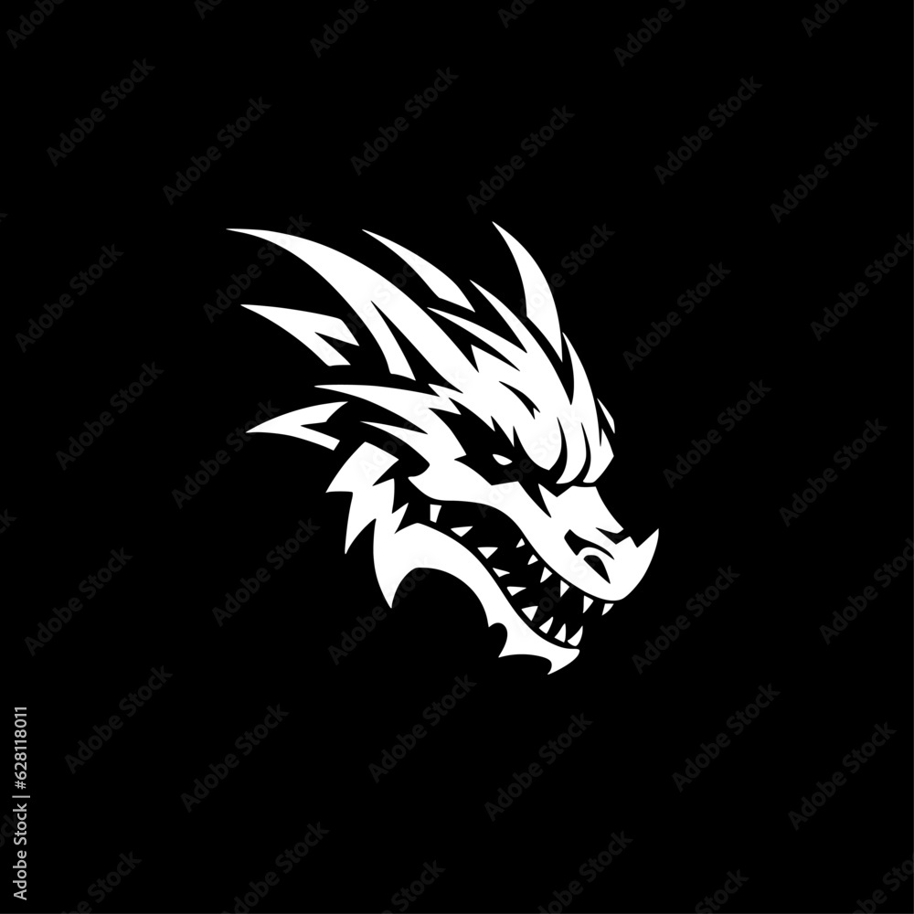 Dragon - Minimalist and Flat Logo - Vector illustration Dragon - Minimalist and Flat Logo - Vector illustration