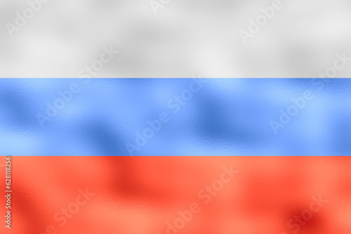 Flag of Russia. 2:3 Proportions. Original to scale. Russian special flag. Metallic glamour design.