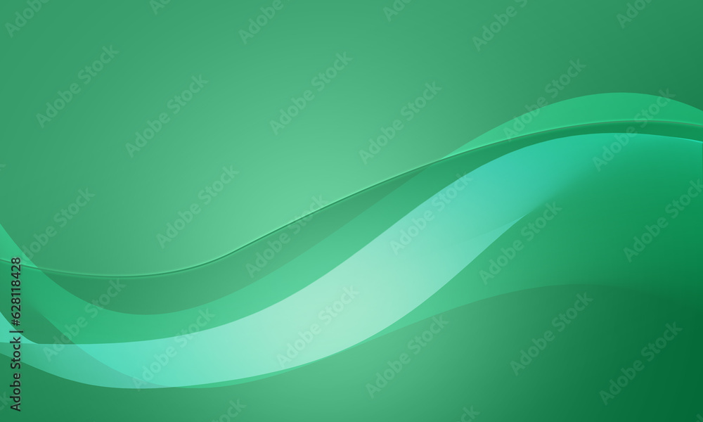 abstract green lines wave curves with soft gradient graphic background ...