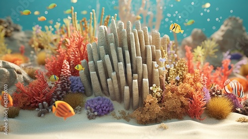 Coral and fish around shaab mahmud generate ai photo