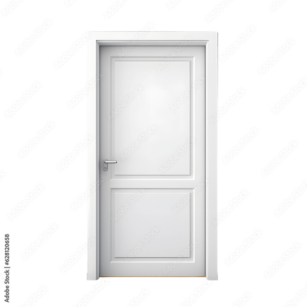 White door isolated on transparent background. White door isolated on transparent background.