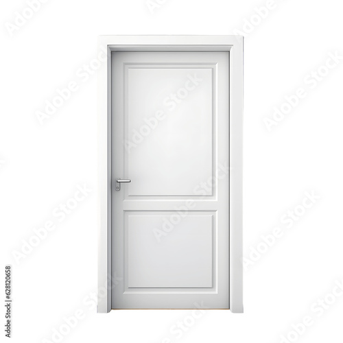 White door isolated on transparent background.