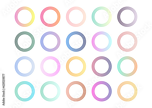 Gradient colorful circle set vector illustration