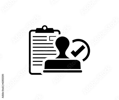 Approval stamp, imprint. Containing accept, certified, agreement, approve, validation, confirmation. Audit document, verification control business concept vector design and illustration.

