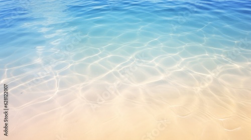 Abstract beautiful sandy beaches background with crystal clear waters of the sea and the lagoon, Generative AI