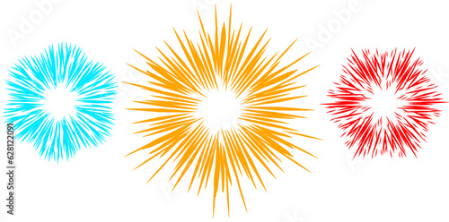 White background with colorful fireworks explosion.