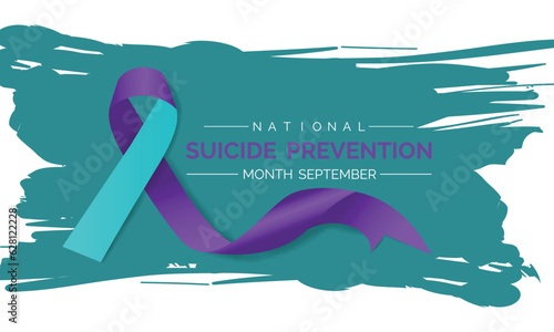 National suicide prevention month observed each year during September banner, Holiday, poster, card and background design. Vector illustration white and blue color background.